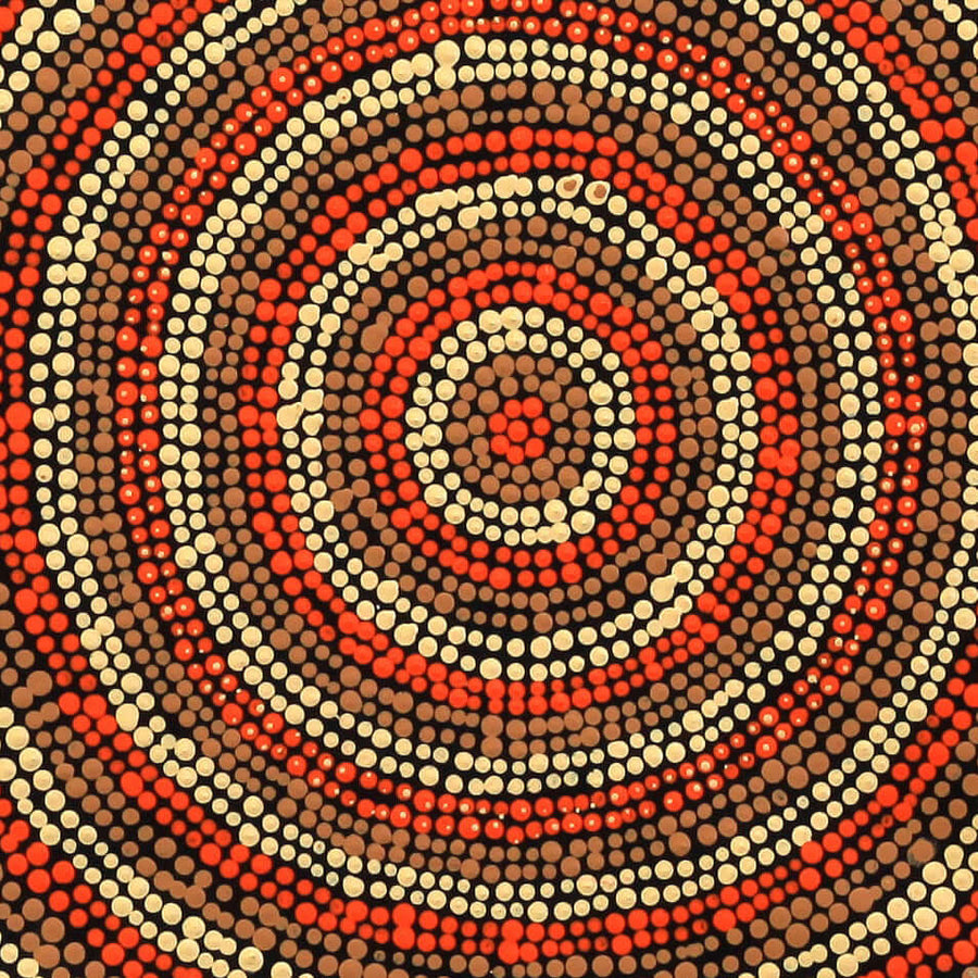 Aboriginal Artwork by Adrianna Nangala Egan, Yarla Jukurrpa (Bush Potato Dreaming) - Cockatoo Creek, 30x30cm