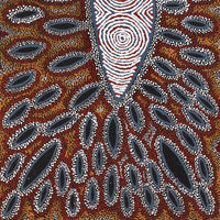 Aboriginal Artwork by Agnes Nampijinpa Fry, Pamapardu Jukurrpa (Flying Ant Dreaming) - Warntu, 107x46cm