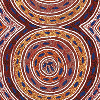 Aboriginal Artwork by Agnes Nampijinpa Fry, Pamapardu Jukurrpa (Flying Ant Dreaming) - Warntu, 107x46cm