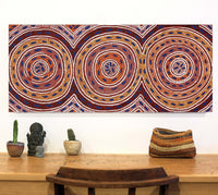 Aboriginal Artwork by Agnes Nampijinpa Fry, Pamapardu Jukurrpa (Flying Ant Dreaming) - Warntu, 107x46cm