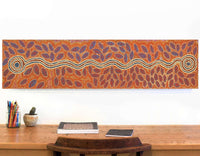 Aboriginal Art by Agnes Nampijinpa Fry, Pamapardu Jukurrpa (Flying Ant Dreaming) - Warntu, 122x30cm - ART ARK®