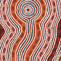 Aboriginal Artwork by Agnes Nampijinpa Fry, Pamapardu Jukurrpa (Flying Ant Dreaming) - Warntu, 91x30cm