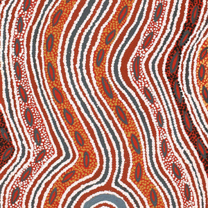 Aboriginal Artwork by Agnes Nampijinpa Fry, Pamapardu Jukurrpa (Flying Ant Dreaming) - Warntu, 91x30cm - ART ARK®