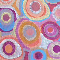 Aboriginal Artwork by Agnes Nampijinpa Brown, Ngapa Jukurrpa (Water Dreaming) - Puyurru, 152x91cm