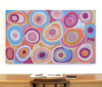 Aboriginal Artwork by Agnes Nampijinpa Brown, Ngapa Jukurrpa (Water Dreaming) - Puyurru, 152x91cm