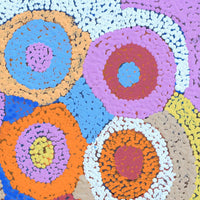 Aboriginal Artwork by Agnes Nampijinpa Brown, Ngapa Jukurrpa (Water Dreaming) - Puyurru, 30x30cm