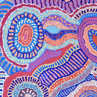 Aboriginal Artwork by Agnes Nampijinpa Brown, Ngapa Jukurrpa (Water Dreaming) - Puyurru, 61x46cm
