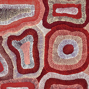 Aboriginal Artwork by Agnes Nampijinpa Brown, Ngapa Jukurrpa (Water Dreaming) - Puyurru, 91x61cm - ART ARK®