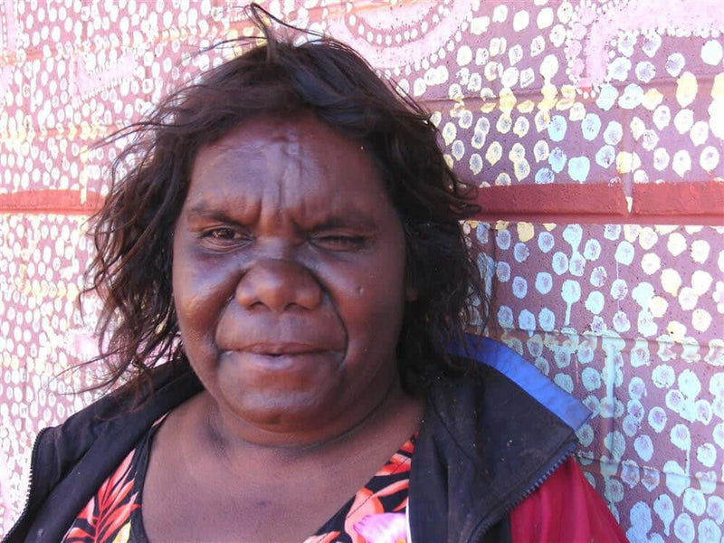 Aboriginal Artwork by Agnes Nampijinpa Fry, Yankirri Jukurrpa (Emu Dreaming) - Ngarlikurlangu, 61x61cm