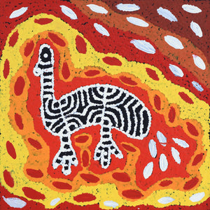 Aboriginal Artwork by Agnes Nampijinpa Fry, Yankirri Jukurrpa (Emu Dreaming) - Ngarlikurlangu, 30x30cm - ART ARK®
