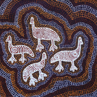 Aboriginal Artwork by Agnes Nampijinpa Fry, Yankirri Jukurrpa (Emu Dreaming) - Ngarlikurlangu, 61x61cm