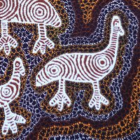 Aboriginal Artwork by Agnes Nampijinpa Fry, Yankirri Jukurrpa (Emu Dreaming) - Ngarlikurlangu, 61x61cm