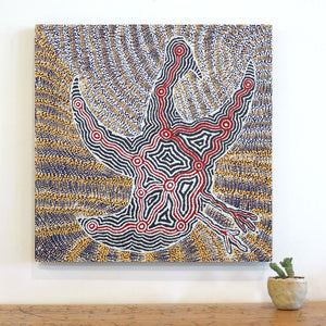 Aboriginal Artwork by Agnes Nampijinpa Fry, Jurlpu kuja kalu nyinami Yurntumu-wana (Birds that live around Yuendumu), 61x61cm - ART ARK®