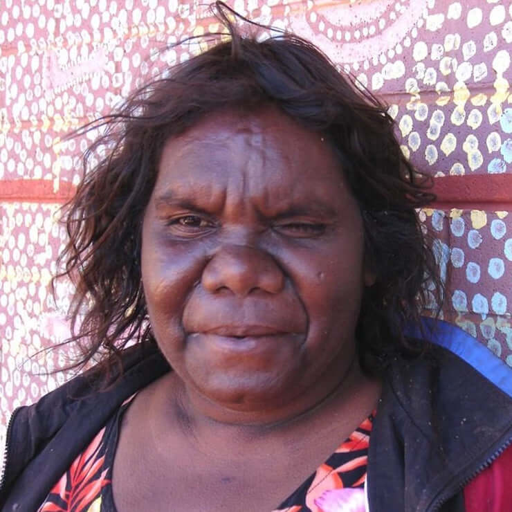 Aboriginal Artwork by Agnes Nampijinpa Fry, Pamapardu Jukurrpa (Flying Ant Dreaming) - Warntu, 107x46cm