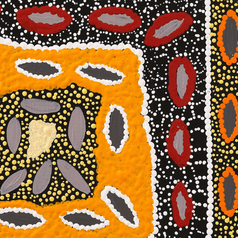 Aboriginal Artwork by Agnes Nampijinpa Fry, Pamapardu Jukurrpa (Flying Ant Dreaming) - Warntungurru, 30x30cm