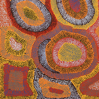 Aboriginal Artwork by Agnes Nampijinpa Brown, Ngapa Jukurrpa (Water Dreaming) - Puyurru, 91x46cm