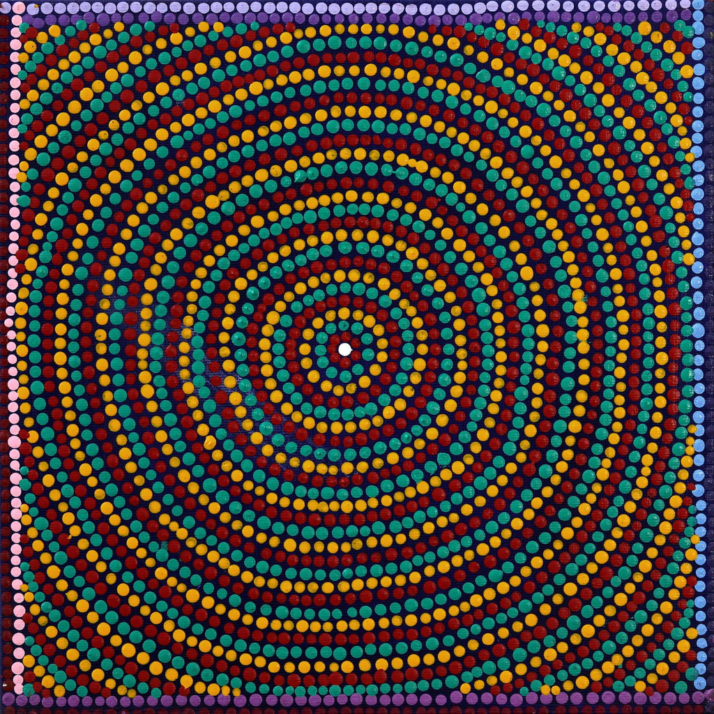 Aboriginal Artwork by Alana Nakamarra Gibson, Lukarrara Jukurrpa, 30x30cm