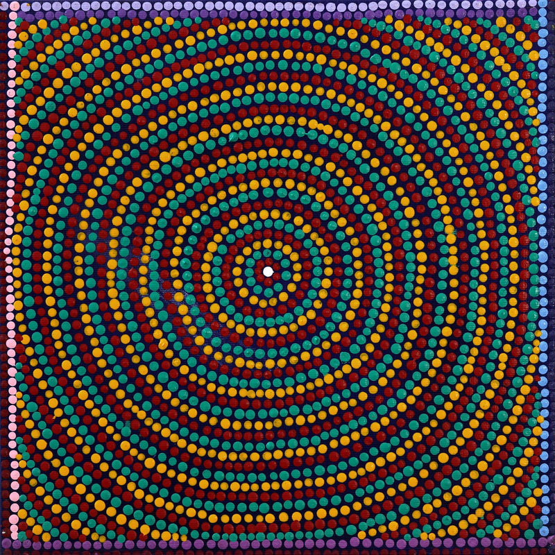 Aboriginal Artwork by Alana Nakamarra Gibson, Lukarrara Jukurrpa, 30x30cm