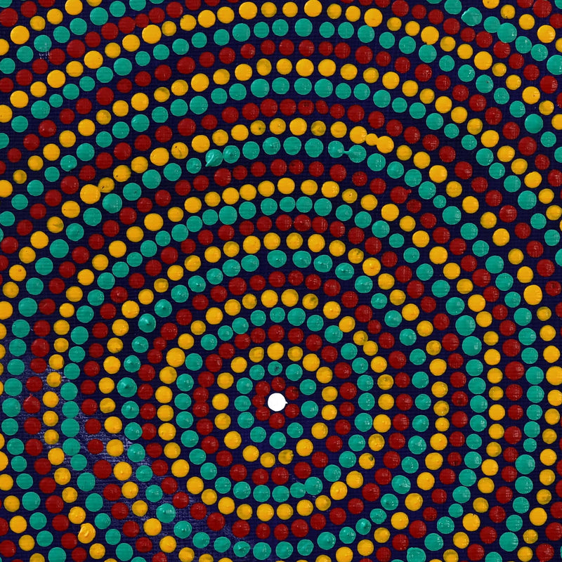 Aboriginal Artwork by Alana Nakamarra Gibson, Lukarrara Jukurrpa, 30x30cm