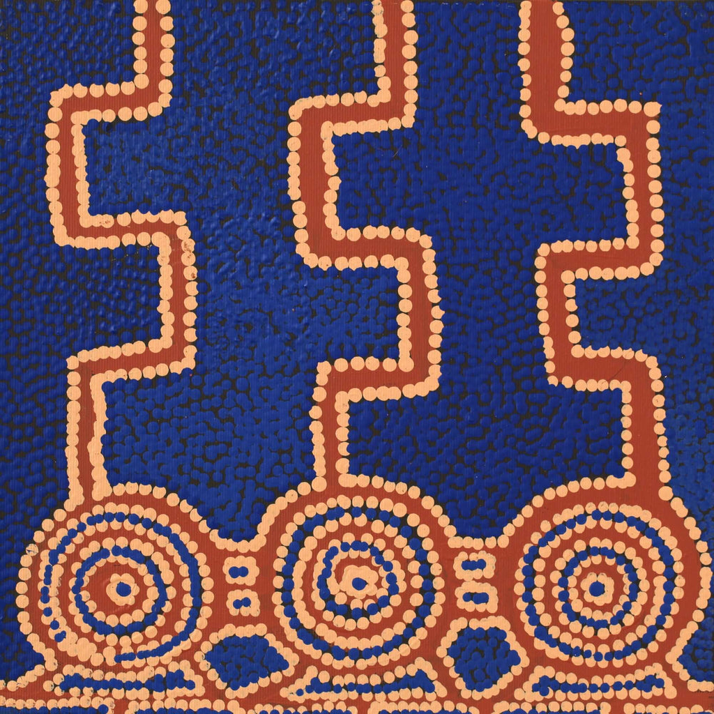 Aboriginal Artwork by Alana Nakamarra Gibson, Lukarrara Jukurrpa, 30x30cm - ART ARK®