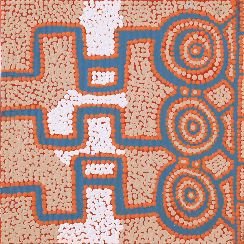 Aboriginal Artwork by Alana Nakamarra Gibson, Lukarrara Jukurrpa, 30x30cm