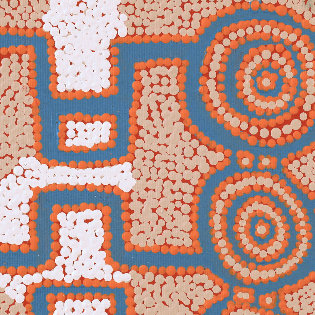 Aboriginal Artwork by Alana Nakamarra Gibson, Lukarrara Jukurrpa, 30x30cm