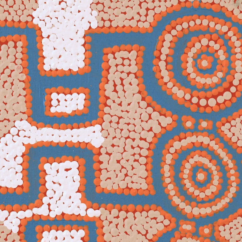 Aboriginal Artwork by Alana Nakamarra Gibson, Lukarrara Jukurrpa, 30x30cm