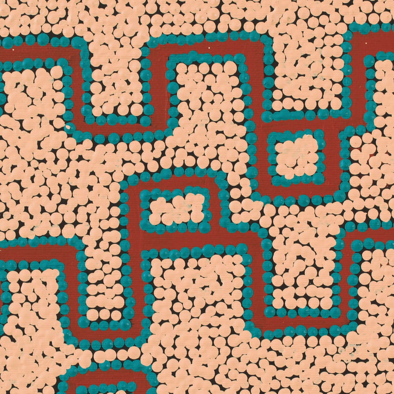 Aboriginal Artwork by Alana Nakamarra Gibson, Lukarrara Jukurrpa, 30x30cm