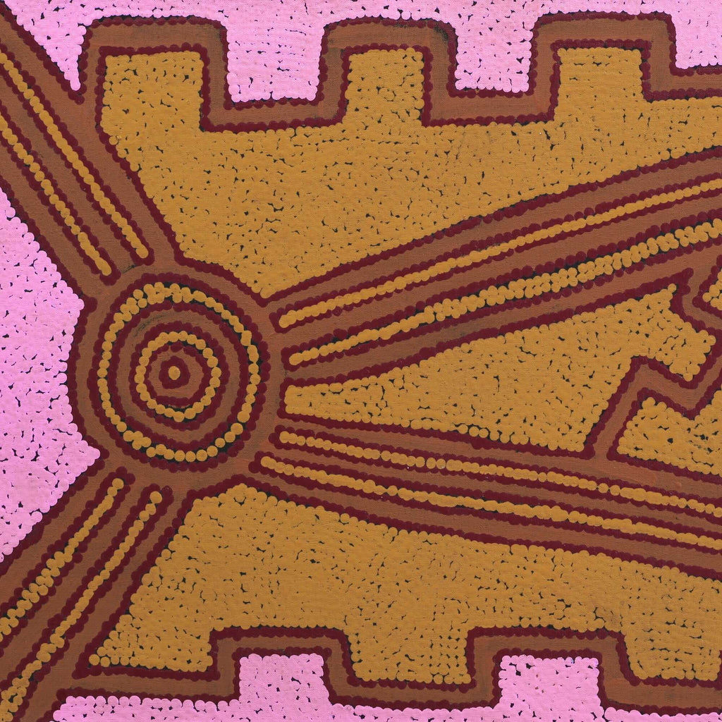 Aboriginal Artwork by Alana Nakamarra Gibson, Lukarrara Jukurrpa, 76x46cm