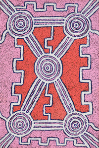 Aboriginal Artwork by Alana Nakamarra Gibson, Lukarrara Jukurrpa, 91x61cm