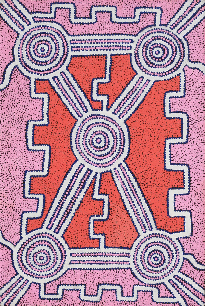 Aboriginal Artwork by Alana Nakamarra Gibson, Lukarrara Jukurrpa, 91x61cm
