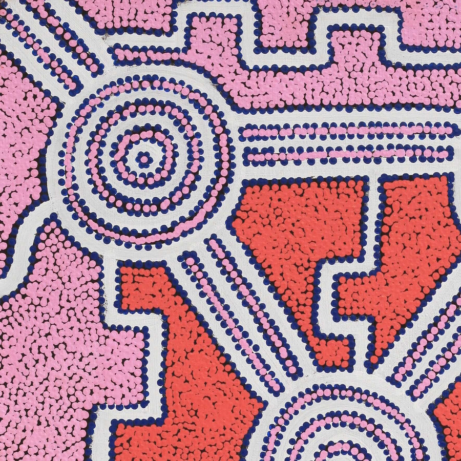 Aboriginal Artwork by Alana Nakamarra Gibson, Lukarrara Jukurrpa, 91x61cm