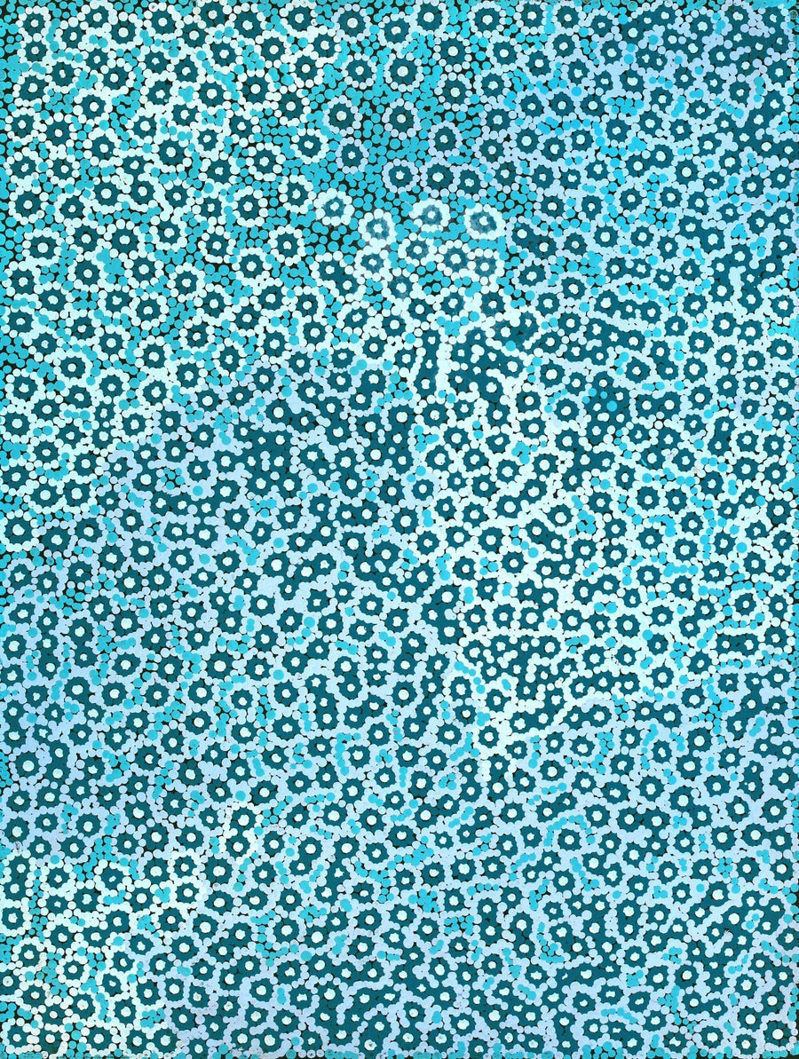 Aboriginal Artwork by Alana Nakamarra Gibson, Lukarrara Jukurrpa, 61x46cm