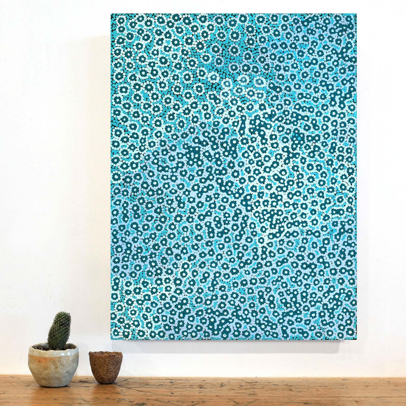 Aboriginal Artwork by Alana Nakamarra Gibson, Lukarrara Jukurrpa, 61x46cm