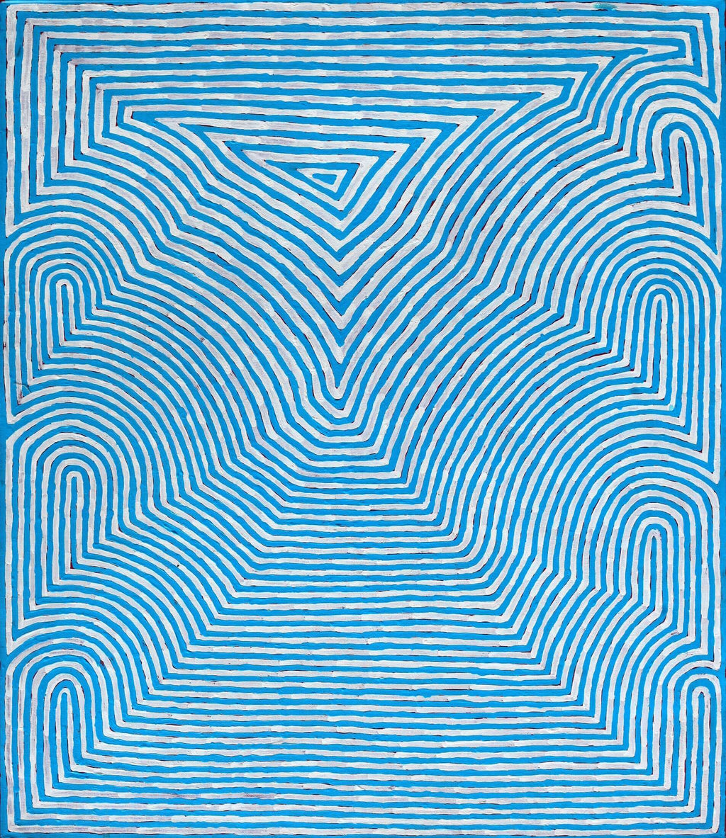 Aboriginal Artwork by Albury Jangala Dixon, Tingari Cycle, 107x91cm