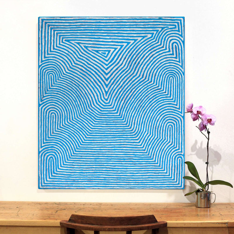 Aboriginal Artwork by Albury Jangala Dixon, Tingari Cycle, 107x91cm