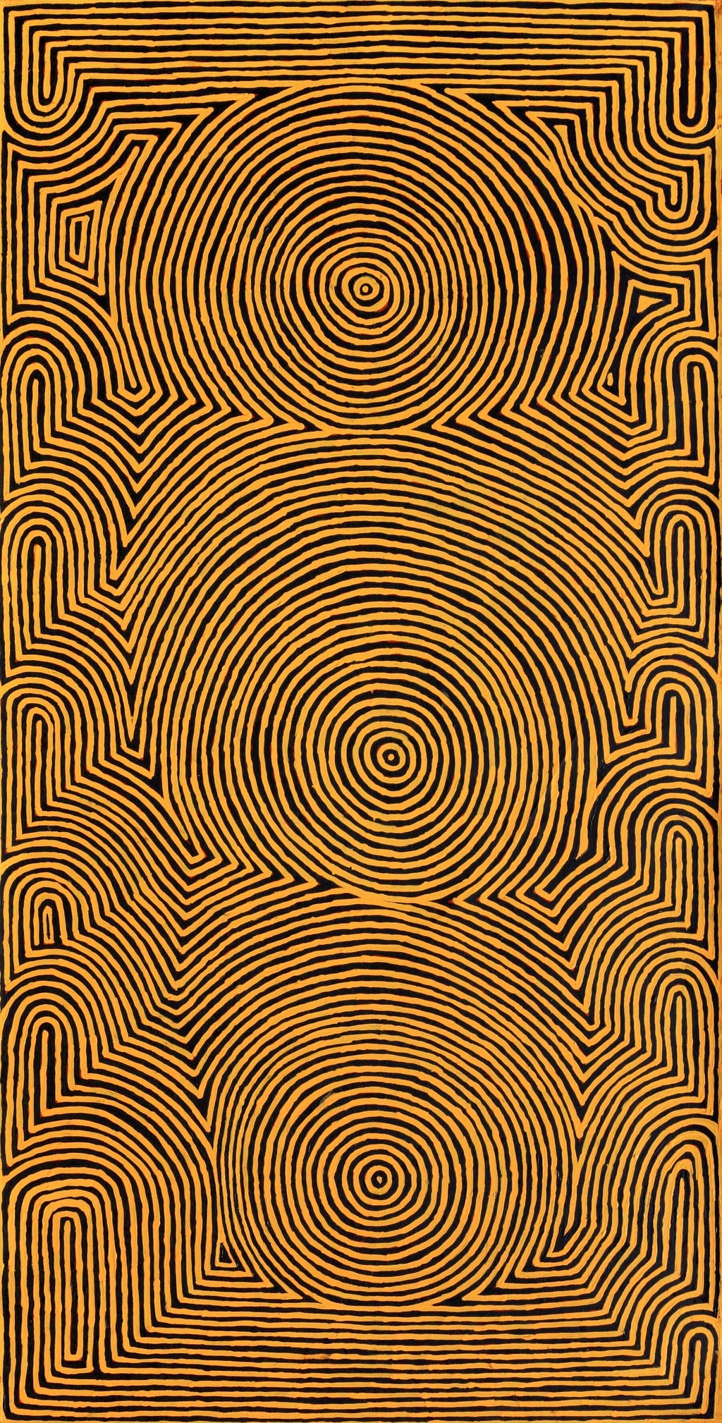 Aboriginal Artwork by Albury Jangala Dixon, Tingari Cycle, 183x91cm