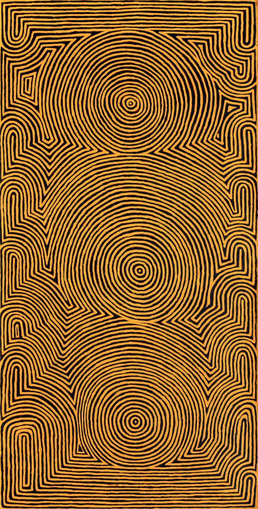 Aboriginal Artwork by Albury Jangala Dixon, Tingari Cycle, 183x91cm
