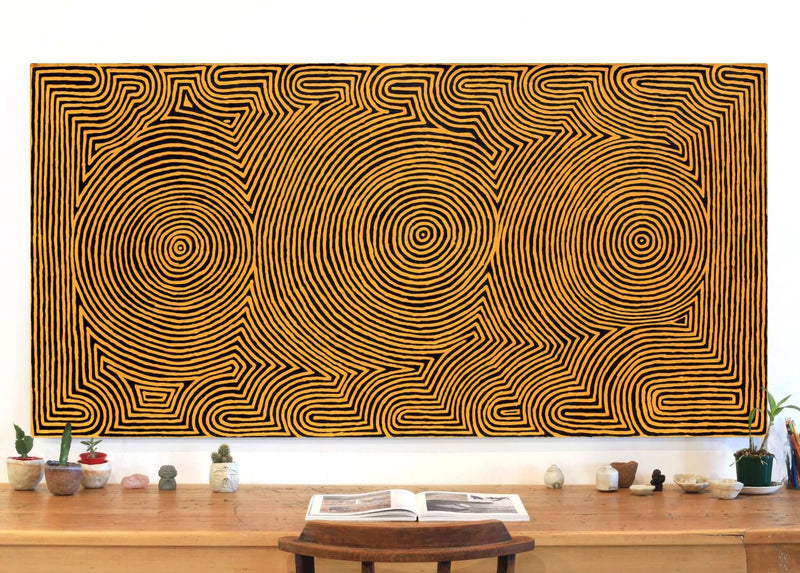 Aboriginal Artwork by Albury Jangala Dixon, Tingari Cycle, 183x91cm
