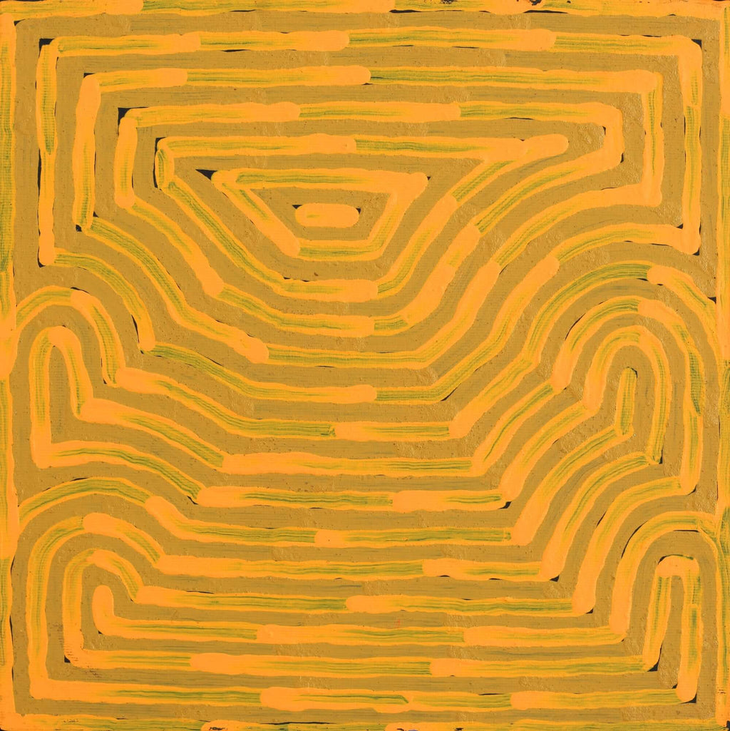 Aboriginal Artwork by Albury Jangala Dixon, Tingari Cycle, 30x30cm