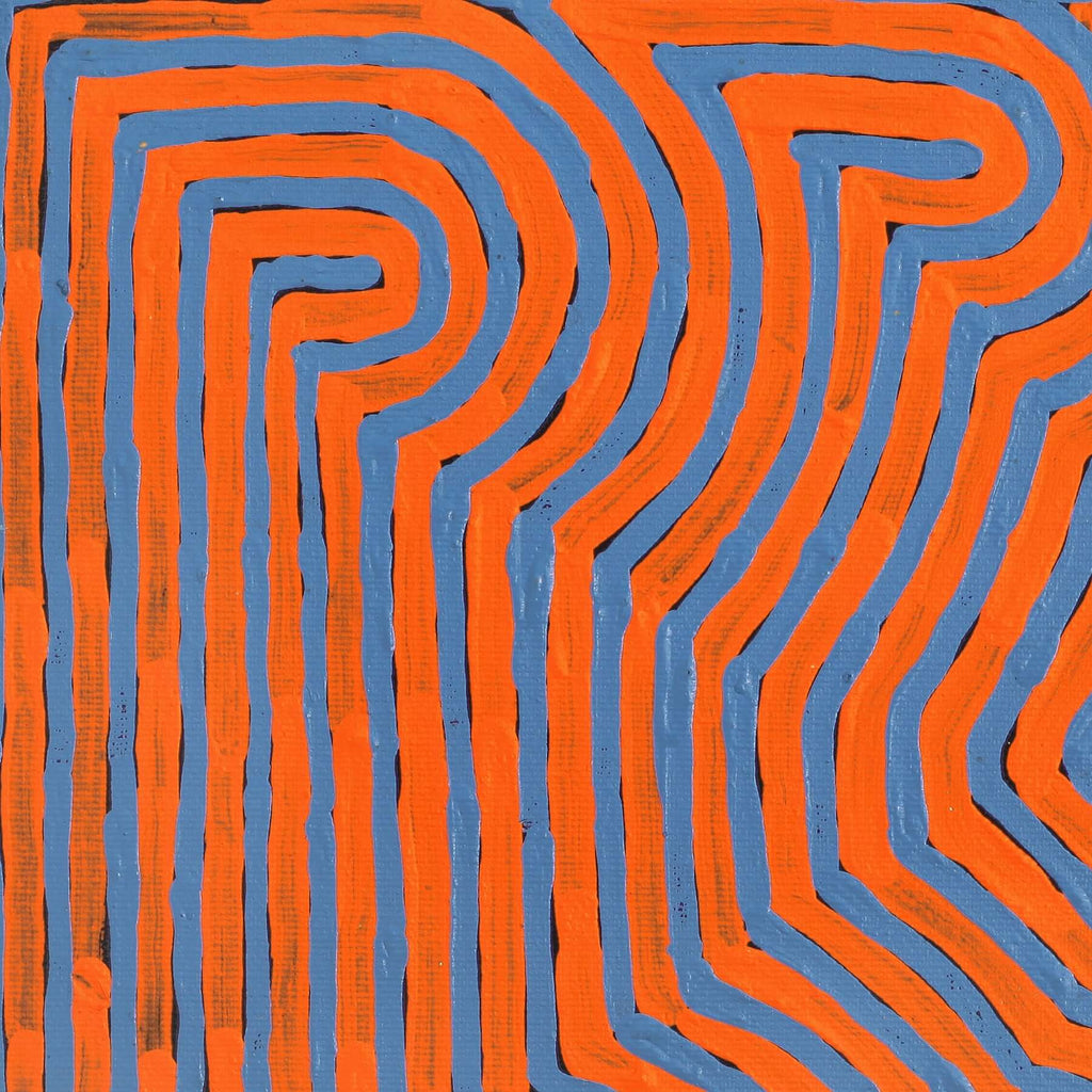 Aboriginal Artwork by Albury Jangala Dixon, Tingari Cycle, 30x30cm