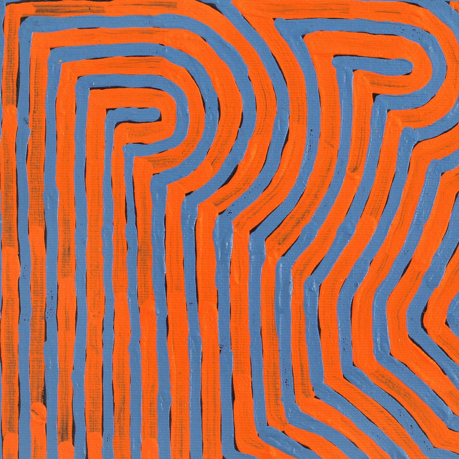 Aboriginal Artwork by Albury Jangala Dixon, Tingari Cycle, 30x30cm