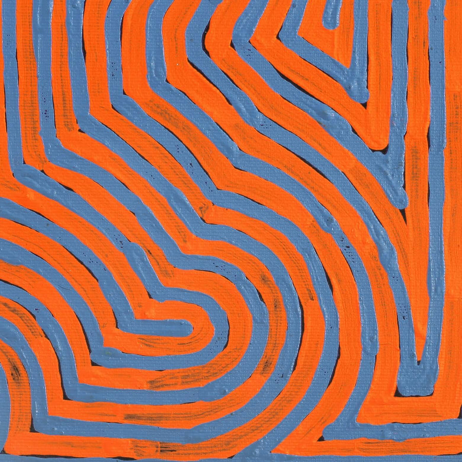 Aboriginal Artwork by Albury Jangala Dixon, Tingari Cycle, 30x30cm