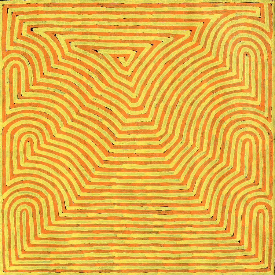 Aboriginal Artwork by Albury Jangala Dixon, Tingari Cycle, 61x61cm