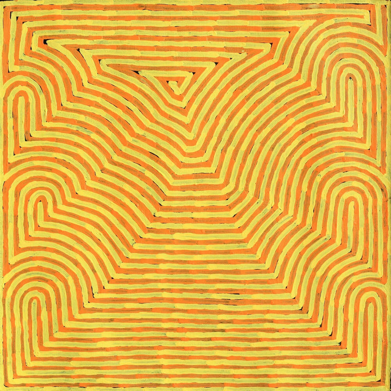 Aboriginal Artwork by Albury Jangala Dixon, Tingari Cycle, 61x61cm