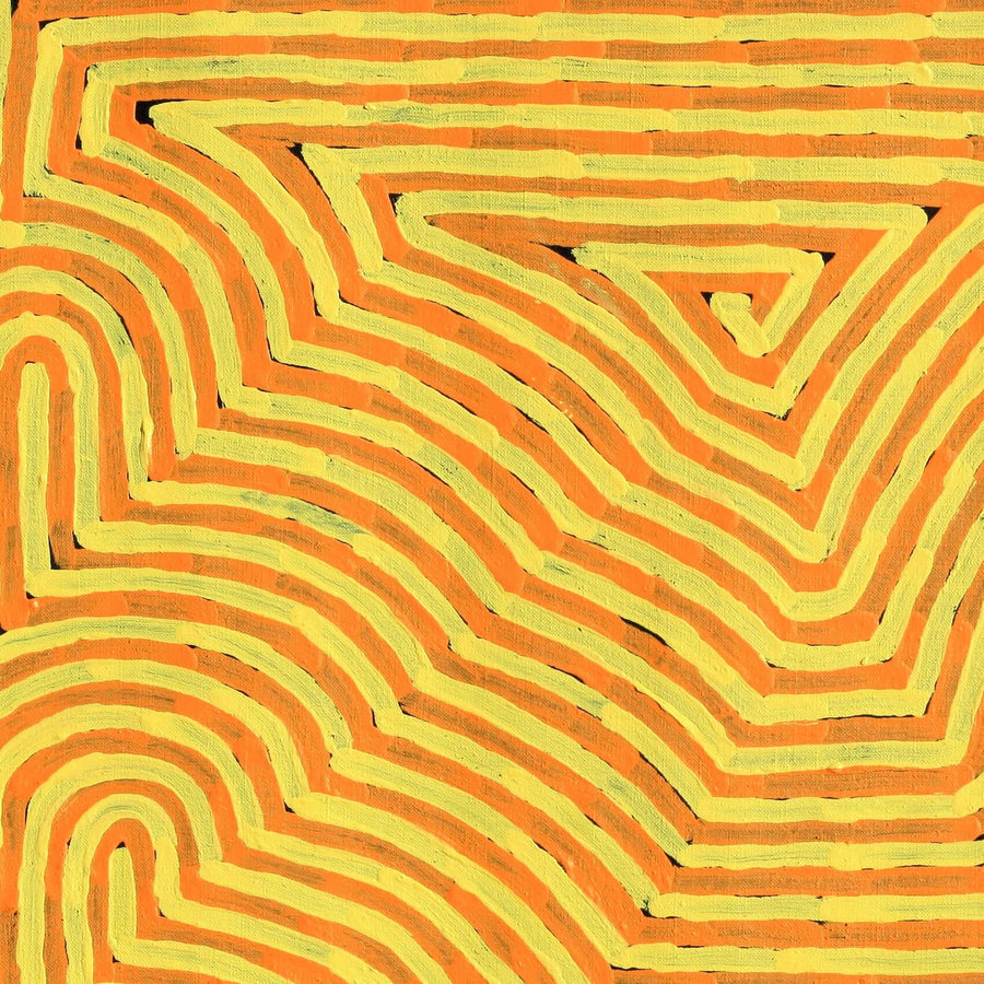 Aboriginal Artwork by Albury Jangala Dixon, Tingari Cycle, 61x61cm