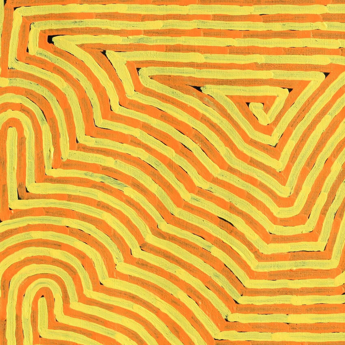 Aboriginal Artwork by Albury Jangala Dixon, Tingari Cycle, 61x61cm