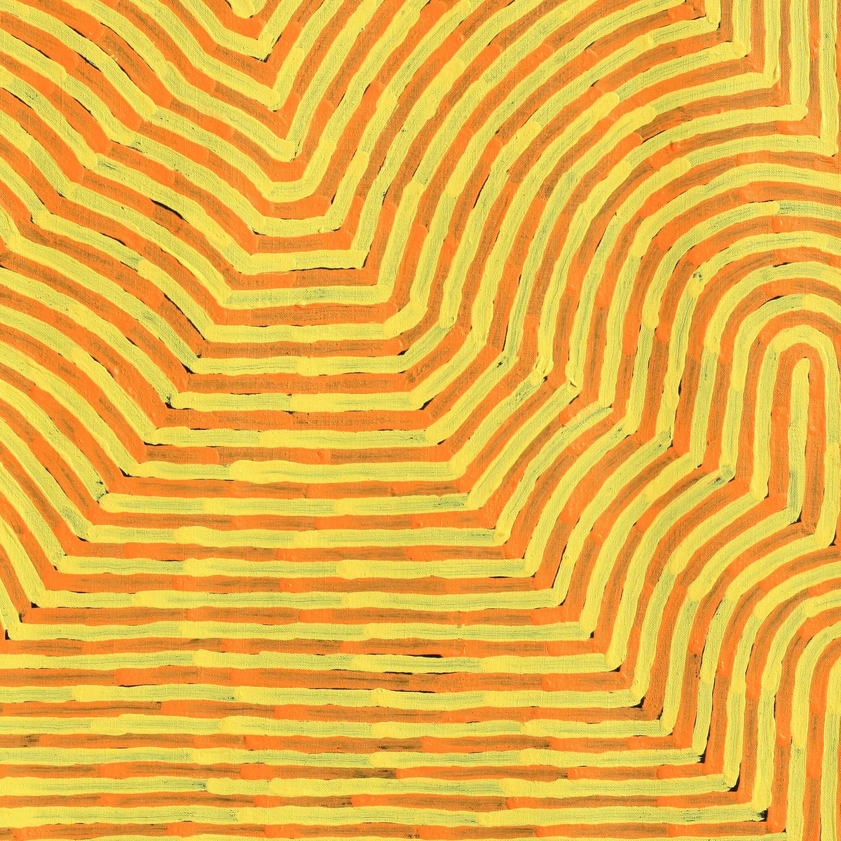 Aboriginal Artwork by Albury Jangala Dixon, Tingari Cycle, 61x61cm