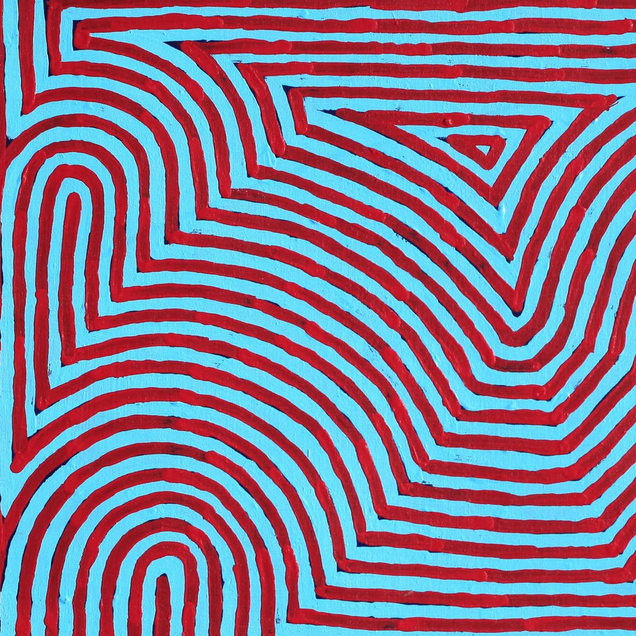 Aboriginal Artwork by Albury Jangala Dixon, Tingari Cycle, 61x61cm