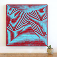 Aboriginal Artwork by Albury Jangala Dixon, Tingari Cycle, 61x61cm